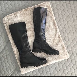 Krizia Italy Black Leather High Boots
